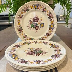 Trentham Royal Cauldron England 5 Dinner  Plates 10.5”